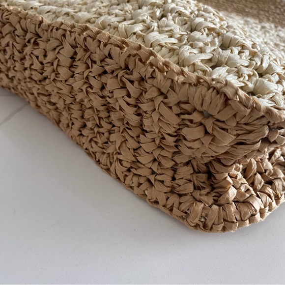 Zara Woven Brown and Cream Tote - Picture 10 of 10